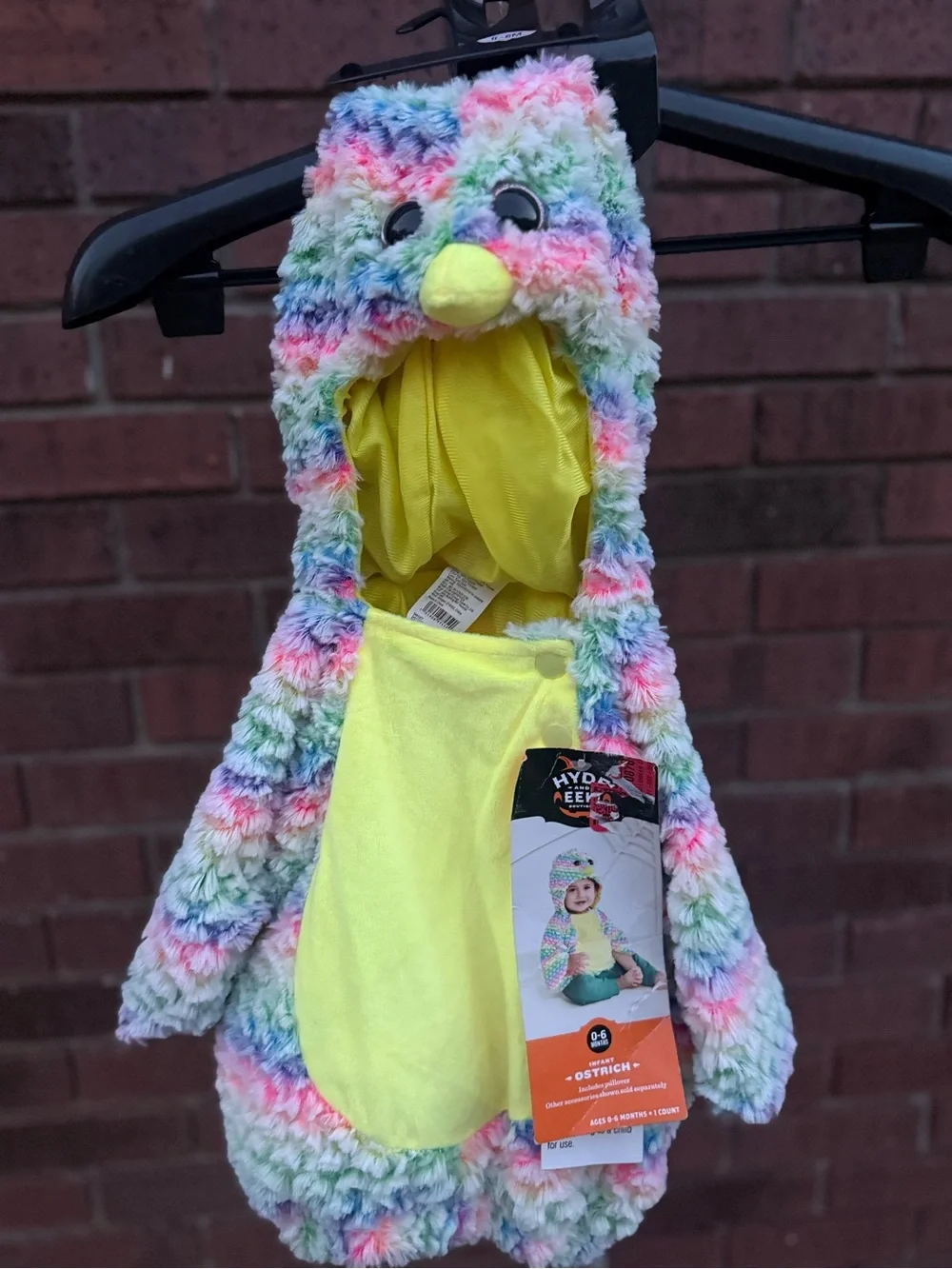 Ostrich Bird Halloween Costume Hyde & Eek Infant Size 0-6M Rainbow Pullover Top